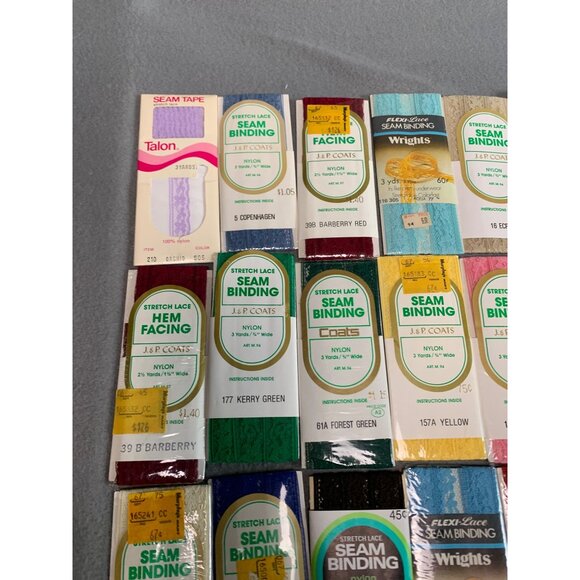 Vintage Assorted Seam Binding Lot - J&P Coats Talon & Wrights - Picture 7 of 8